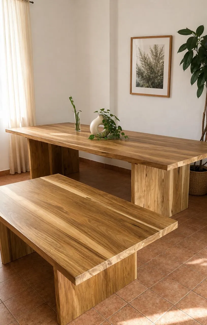 Mesa de madera maciza artesanal modelo 10